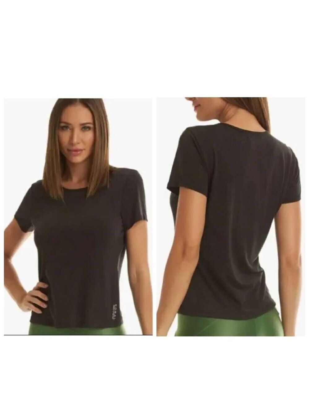 KORAL Isla Cupro Tee Black Size XS| Soft Luxe Crewneck Tencel Blend Top